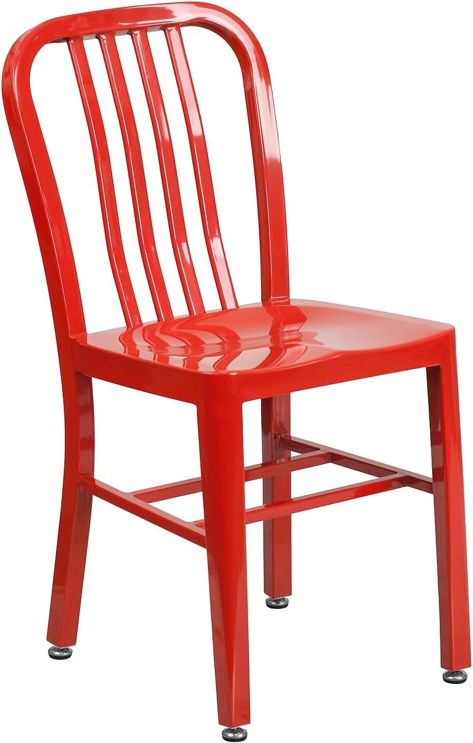 Commercial Grade Red Metal Indoor-Outdoor Chair