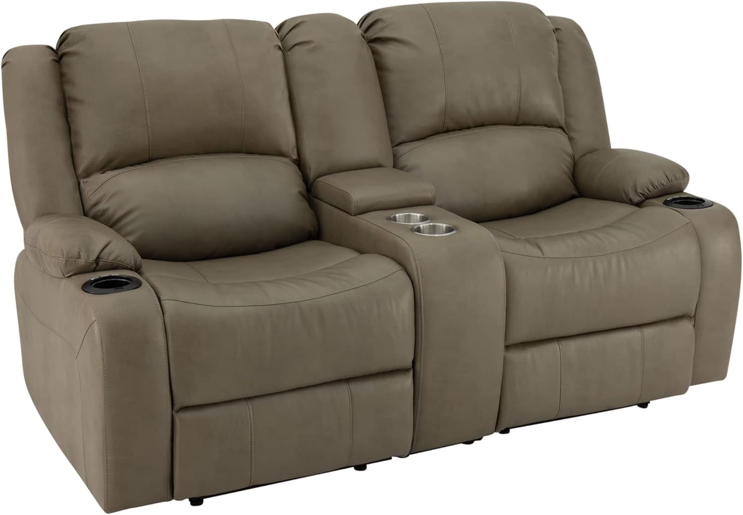 Charles 67&quot; Powered Double RV Wall Hugger Recliner Sofa RV Loveseat with Upgraded 2023 Fabric (Putty)