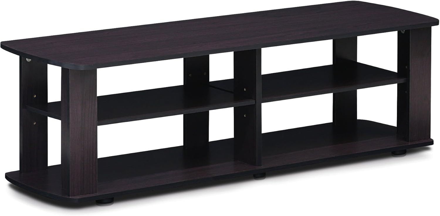 Nelly Entertainment Center TV Stand, Short 43.3&quot;(W) X13.4(H) X13.1(D), Dark Walnut