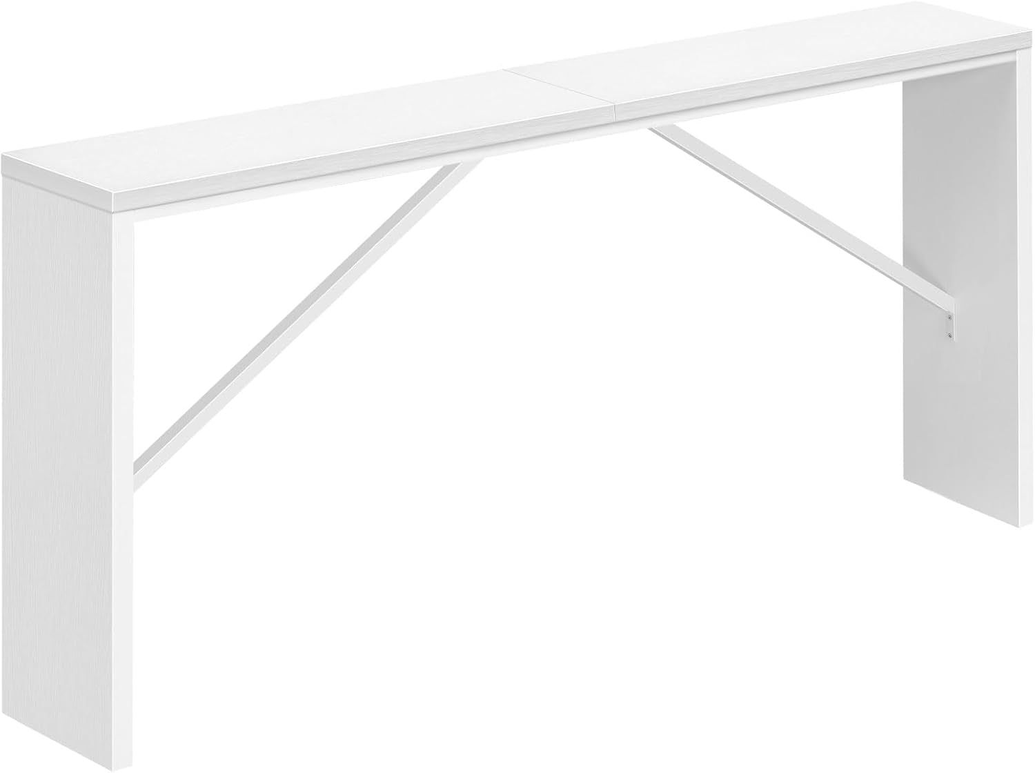 Console Table, 62.2&quot; Long Sofa Table behind Couch, Narrow Entryway Table, Farmhouse Dining Table with Angled Metal Frame, Industrial Console Table for Entryway, White CTWT15801