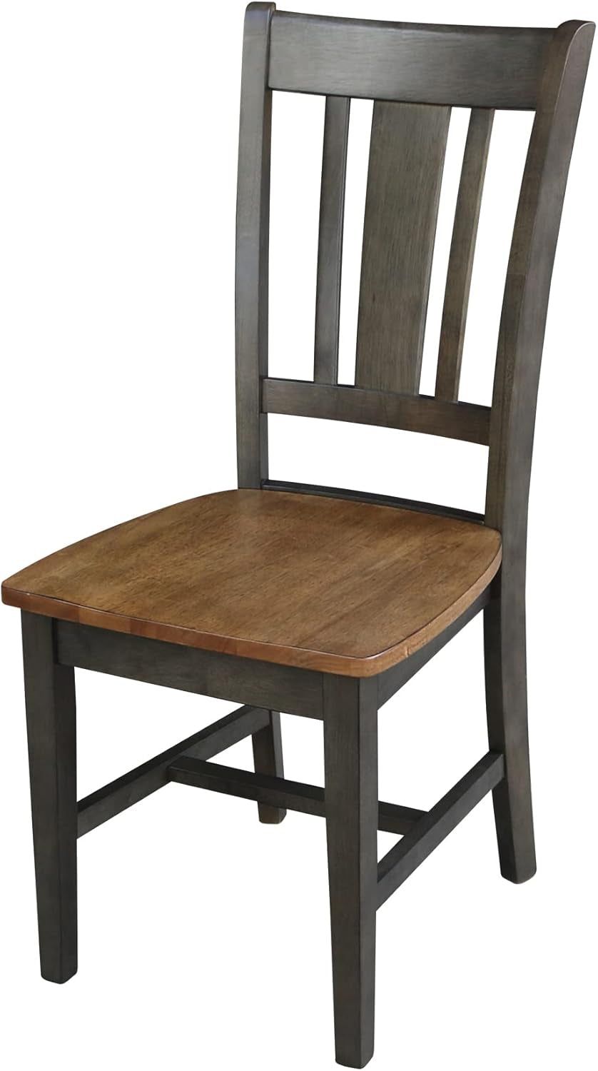 International Concepts San Remo Splatback Dining Chair, Height, Hickory/Washed Coal