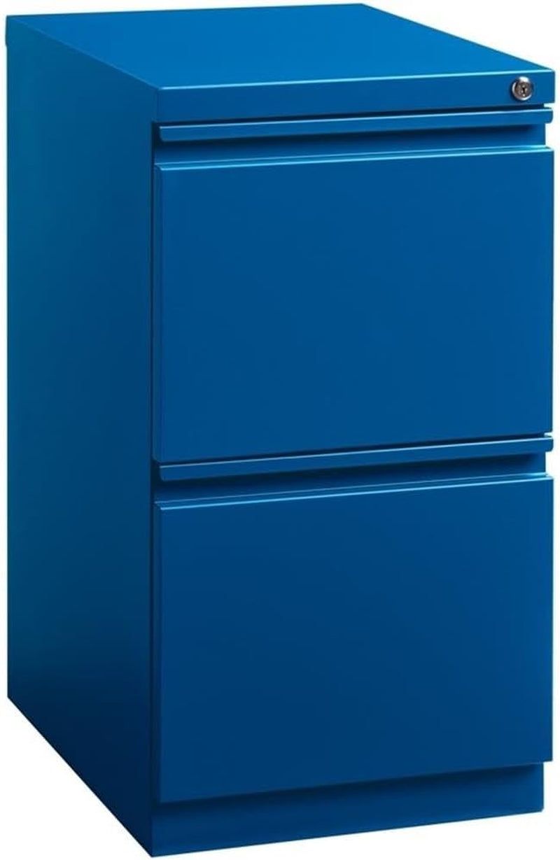 20&quot; 2-Drawer Modern Metal Mobile Pedestal File Cabinet in Blue