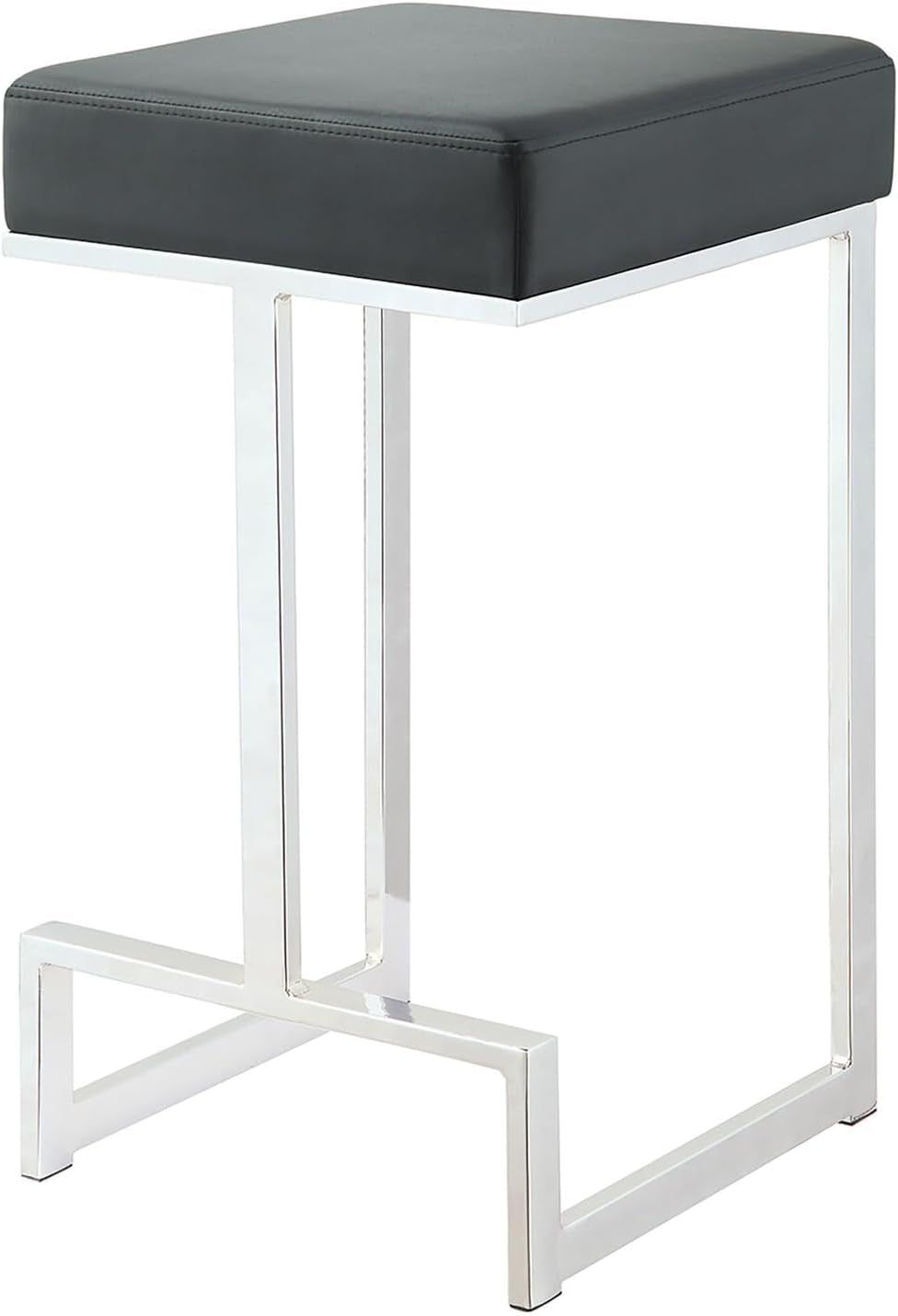 Gervase Square Counter Height Stool Black and Chrome