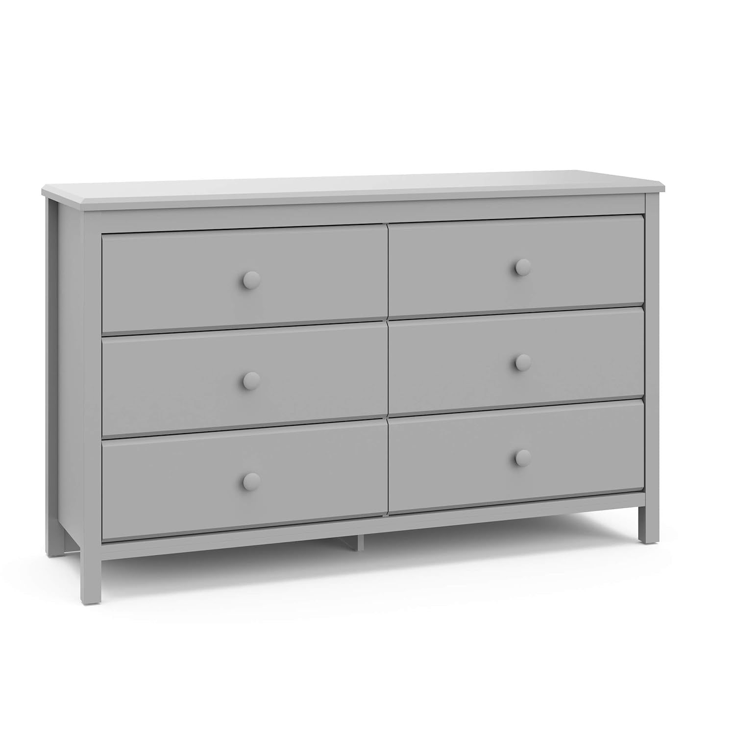 Alpine 6 Drawer Double Dresser (Pebble Gray) – GREENGUARD Gold Certified, Dresser for Nursery, 6 Drawer Dresser, Kids Dresser, Nursery Dresser Drawer Organizer, Chest of Drawers