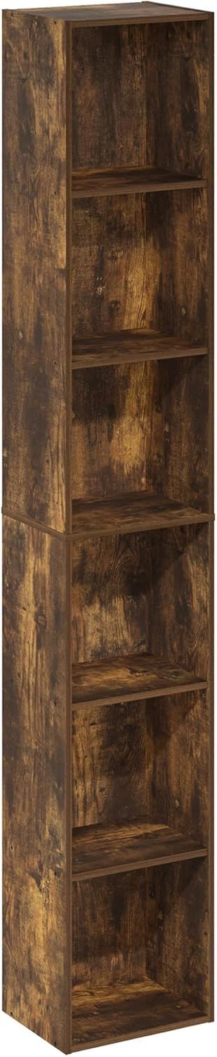 Luder 6-Tier Open Shelf Bookcase, Amber Pine
