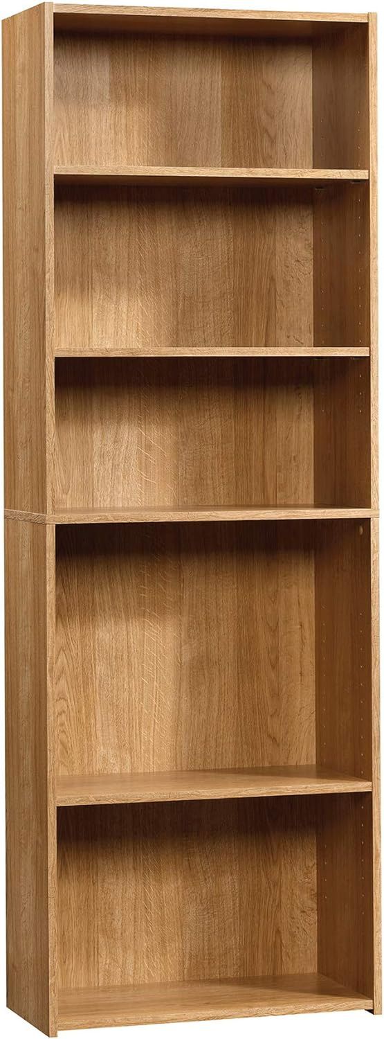 Beginnings 3-Shelf Bookcase, Bookshelf with Adjustable Storage Shelves, 24.57&quot; L X 11.5&quot; W X 71.181&quot; H, Highland Oak