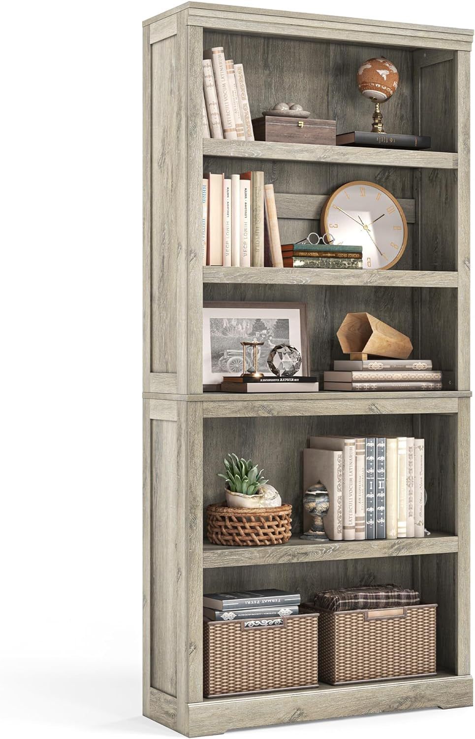 5-Shelf Bookcase, Bookshelves Floor Standing Display Storage Shelves 68 in Tall Bookcase Home Decor Furniture for Home Office, Living Room, Bed Room - Light Brown