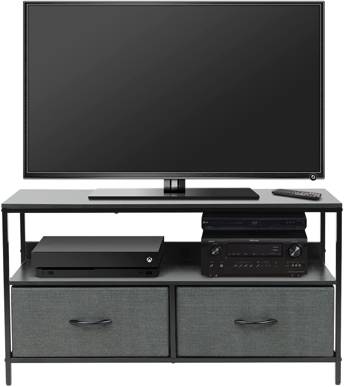 TV Stand Dresser with 2 Drawers - Television Riser Chest with Storage - Bedroom, Living Room, Closet, &amp; Dorm Furniture