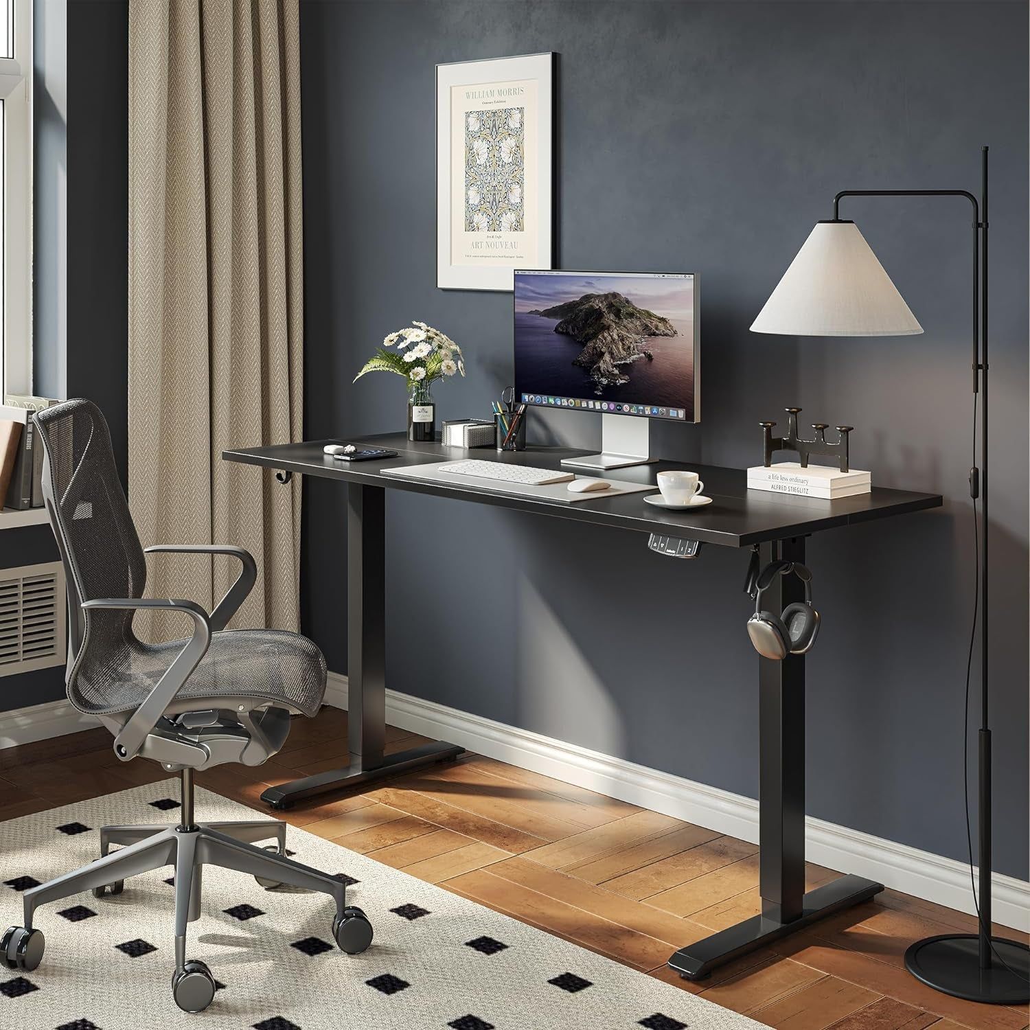 48&quot; Black Electric Standing Desk Adjustable Height