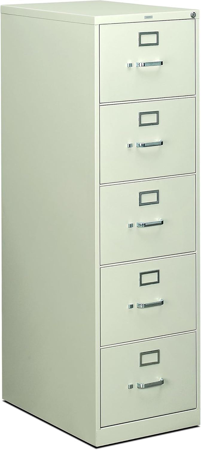5 Drawer Filing Cabinet - 310 Series Full-Suspension Legal File Cabinet, 26-1/2-Inch Drawers, Light Gray (H315C)