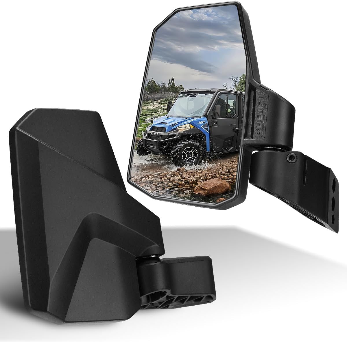 Ranger Side View Mirrors Door Mounted, the Spring Back Feature Allows Easy Reset after Fold,  Upgraded UTV Mirrors for Full Door 2018-2024 Polaris Ranger Crew SP XP 570 1000, Polaris Northstar