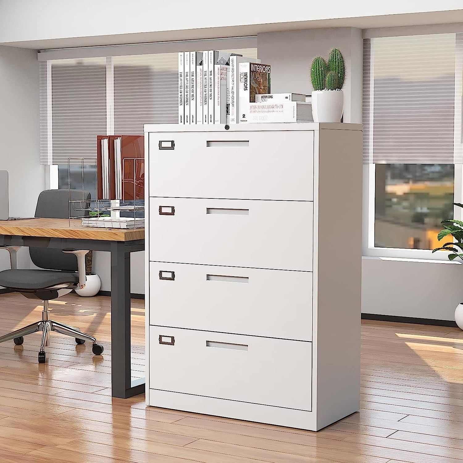 Lockable 4-Drawer Metal File Cabinet for Home Office