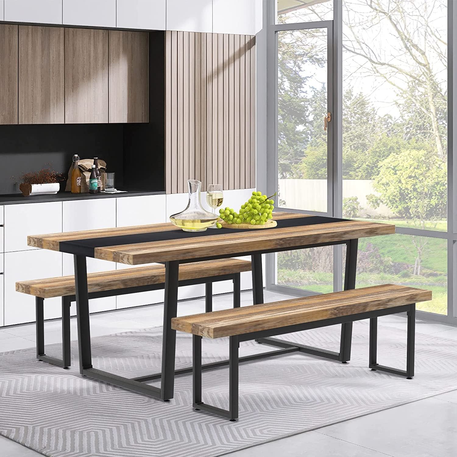Large 6-8 Seat Farmhouse Modern Kitchen Dining Table