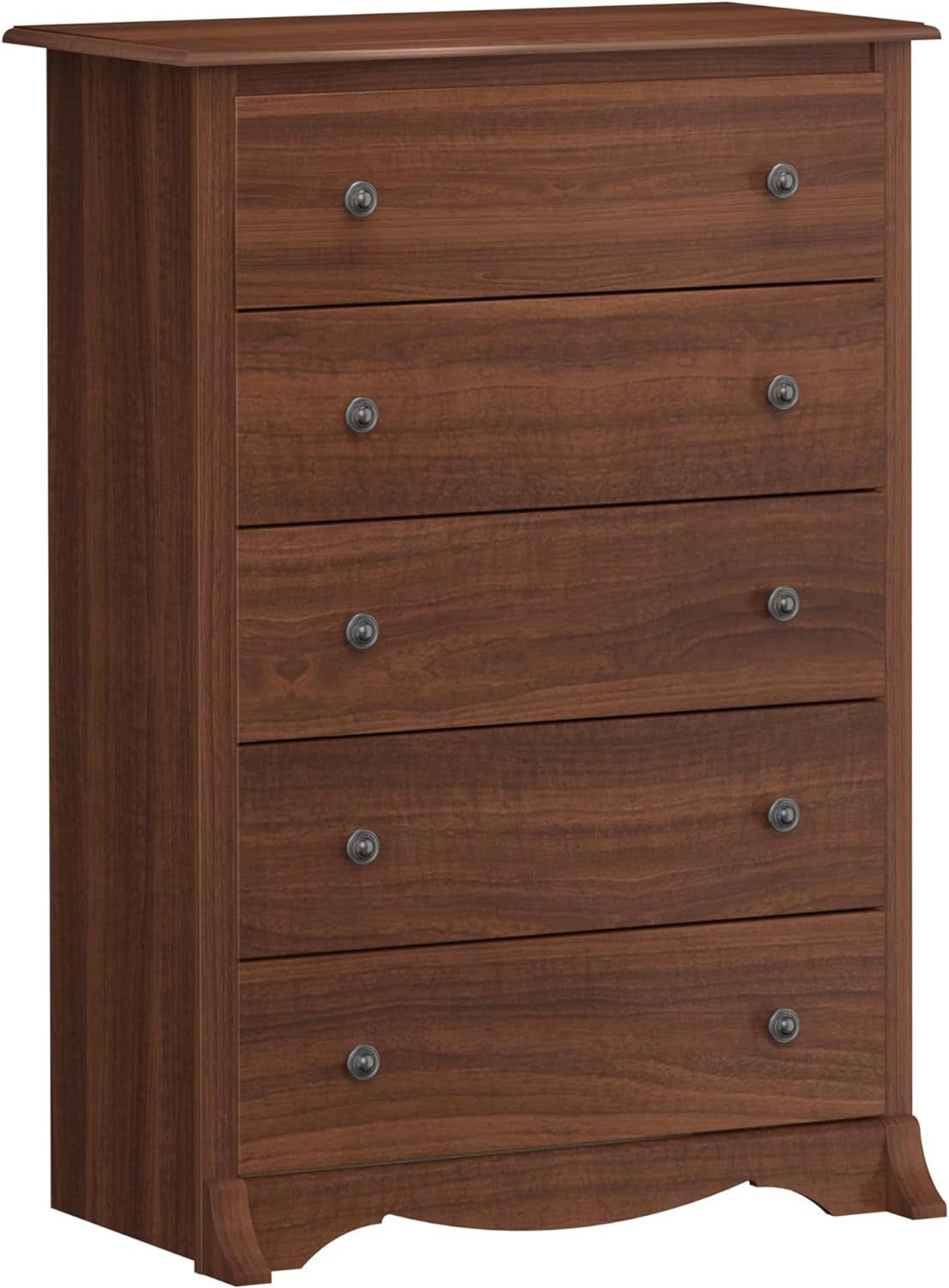 Sonoma Traditional 5-Drawer Tall Dresser for Bedroom, Functional Bedroom Dresser Chest of Drawers 17.75&quot; D X 31.5&quot; W X 44.75&quot; H, Cherry