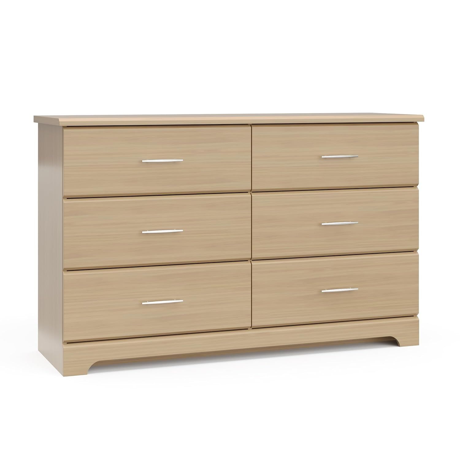 Brookside 6 Drawer Double Dresser (Driftwood) – Dresser for Nursery, 6 Drawer Dresser, Kids Dresser, Nursery Dresser Drawer Organizer, Chest of Drawers