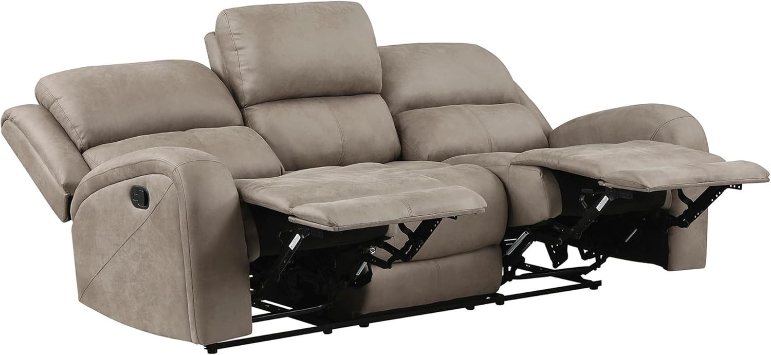 Recliner Couch, Wall Hugger Sofa Recliners, Home Theater Seating Dual Reclining Couch, Manual Recliner Couches for Living Room, Bedroom, Office, Apartment, 84.5&#39;&#39; Sofa Recliner, Brown