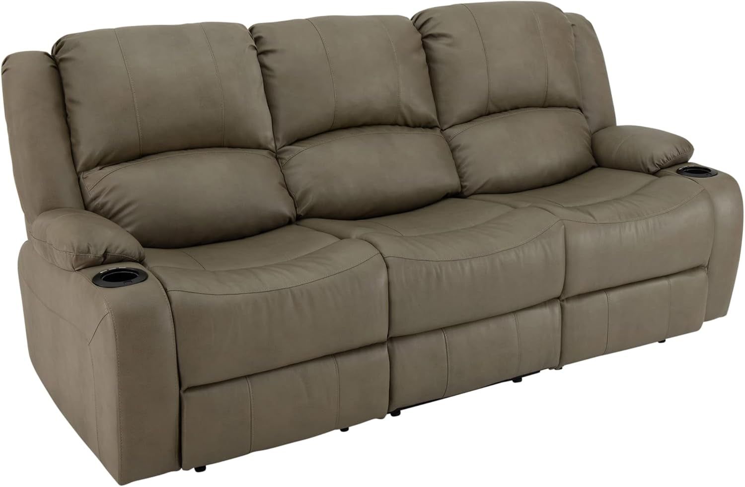 RV Recliner Charles 80&quot; Powered Triple Wall Hugger | Drop down Console | RV Furniture (Putty)