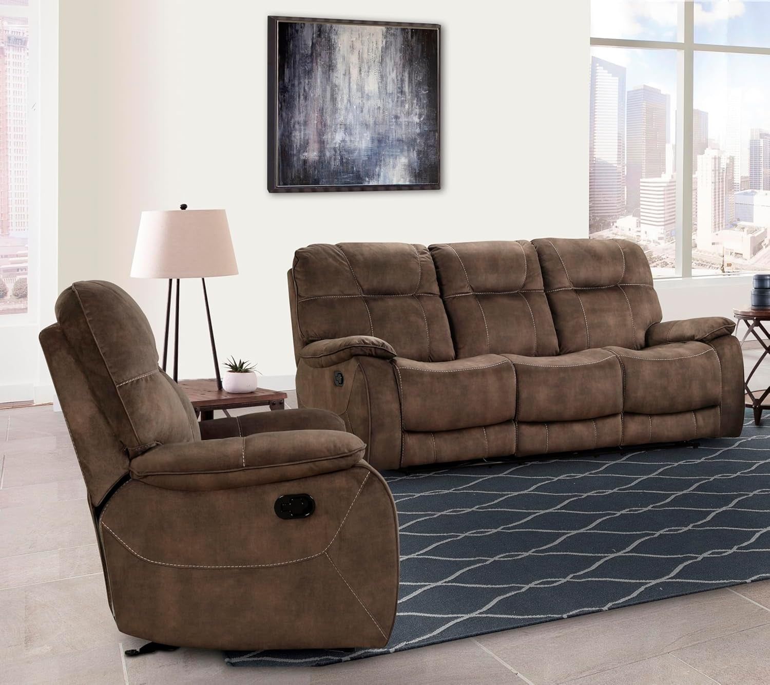 Cooper - Shadow Brown Manual Reclining Sofa and Recliner