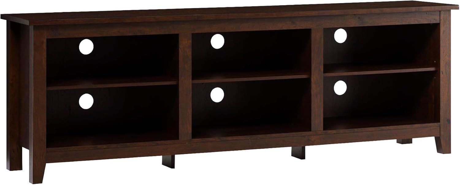 Wren Classic Brown TV Media Console Entertainment Center for 80 Inch Television with Storage Cubby, 70 Inch