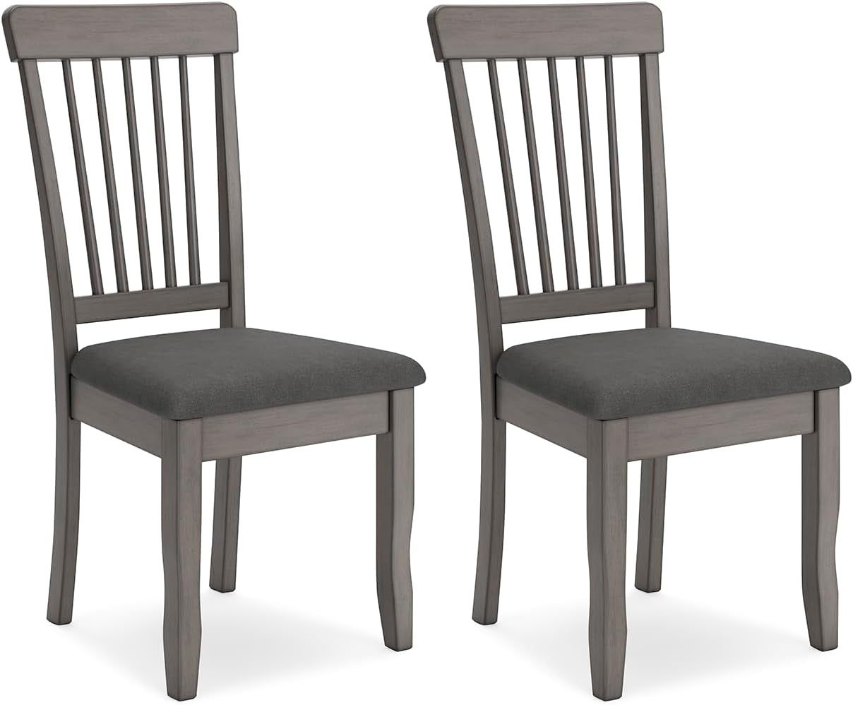 Shullden Casual Dining Room Side Chair with Spindle Back, 2 Count, Gray