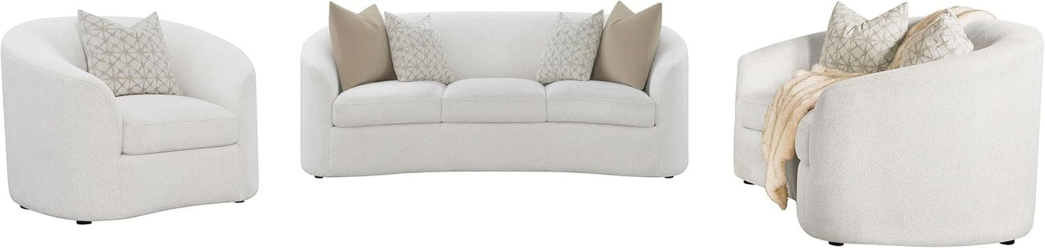 Rainn 3-Piece Upholstered Tight Back Living Room Set Latte