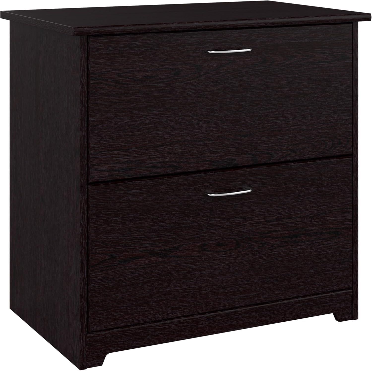 Bush Furniture Cabot 2 Drawer Lateral File Cabinet in Espresso Oak, Letter, Legal, and A4-Size Document Storage for Home Office