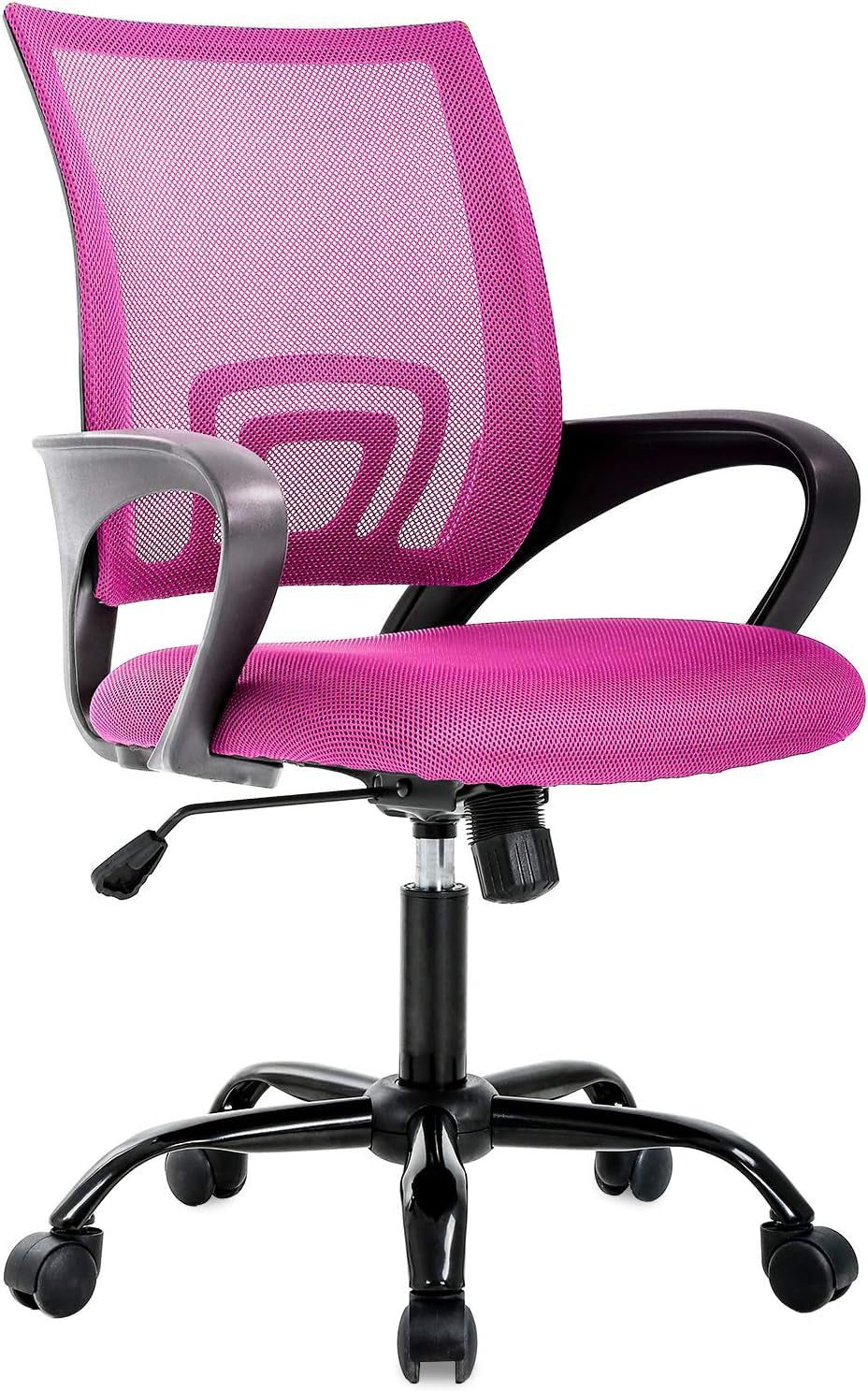 Mesh Computer Back Support Modern Executive Task Rolling Swivel Chair for Women, Men, Pink