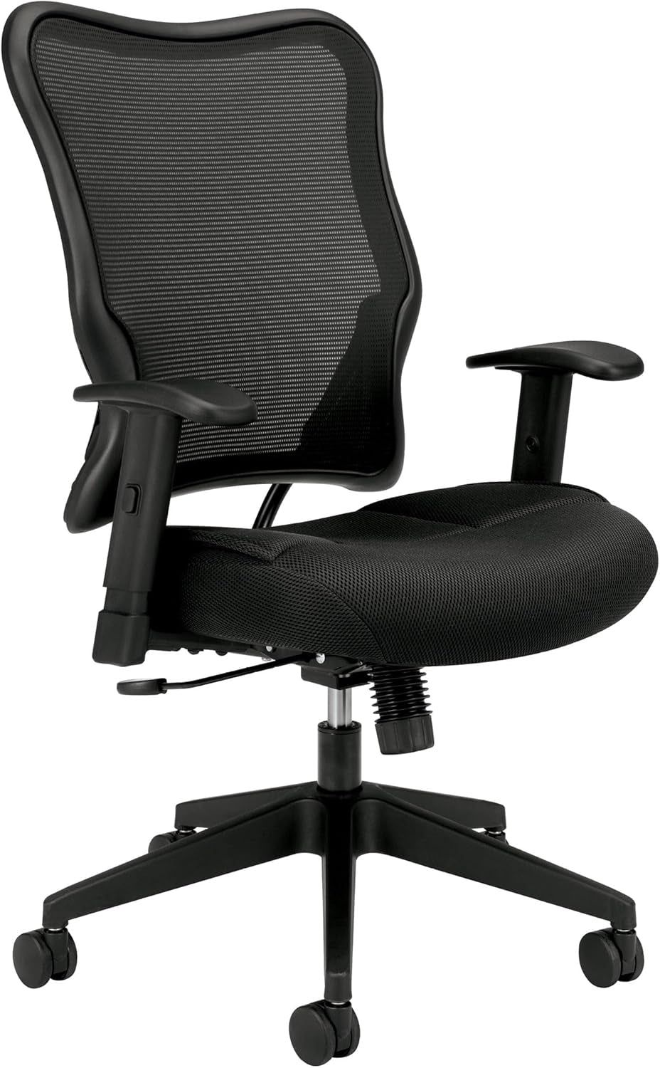 Wave High Back Office Chair Ergonomic Office Chair with Breathable Back Mesh Desk Chair with Wheels and Arms, 360 Swivel, Synchro-Tilt Recline - Home Office Desk Chair Comfortable for Long Hours