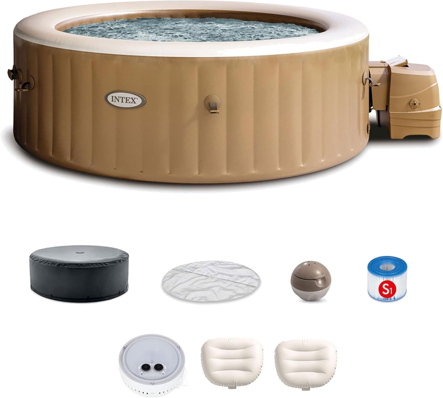 6 Person Inflatable Hot Tub LED Bundle