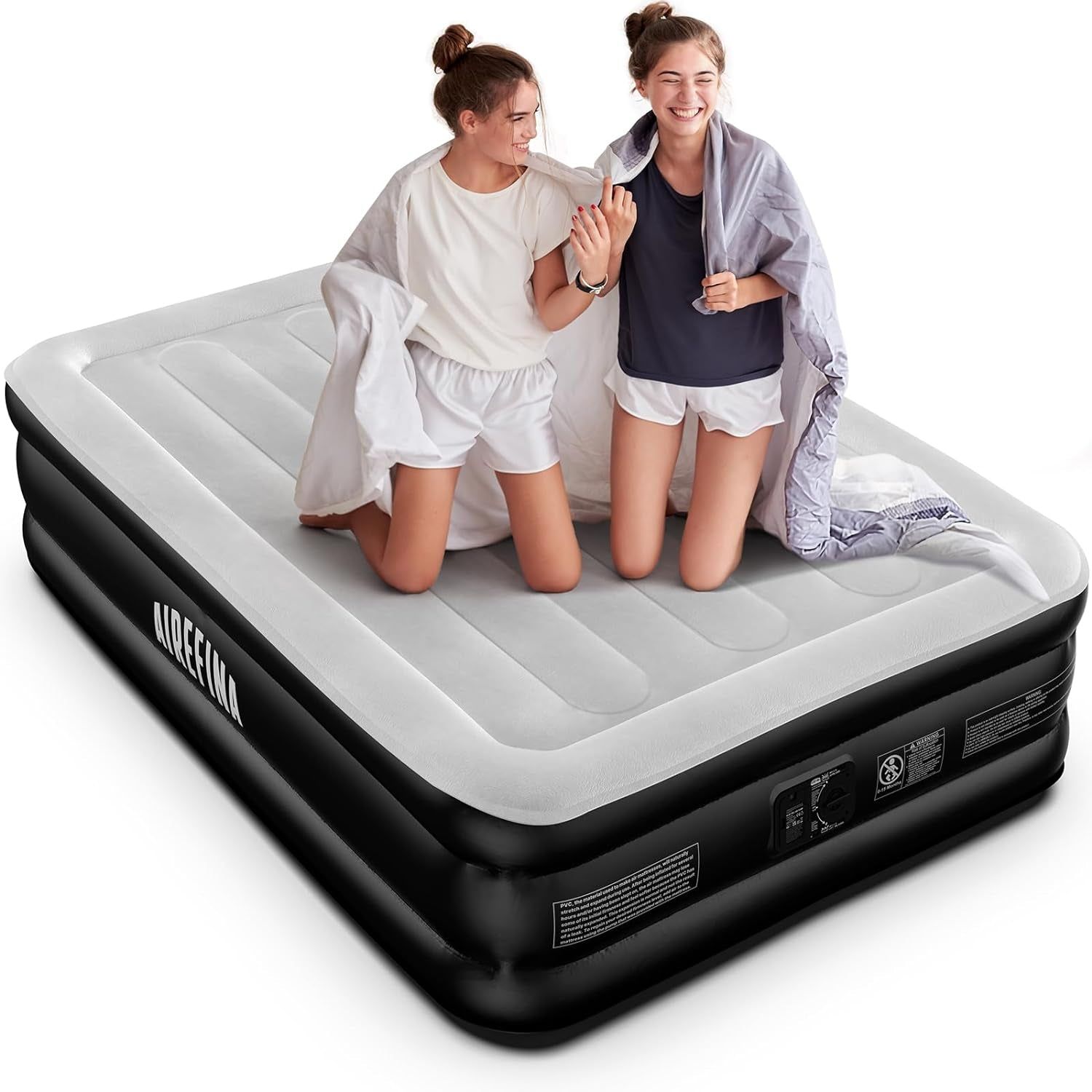 Full Air Mattress 18&quot;, Built-In Pump, 3-Minute Inflation