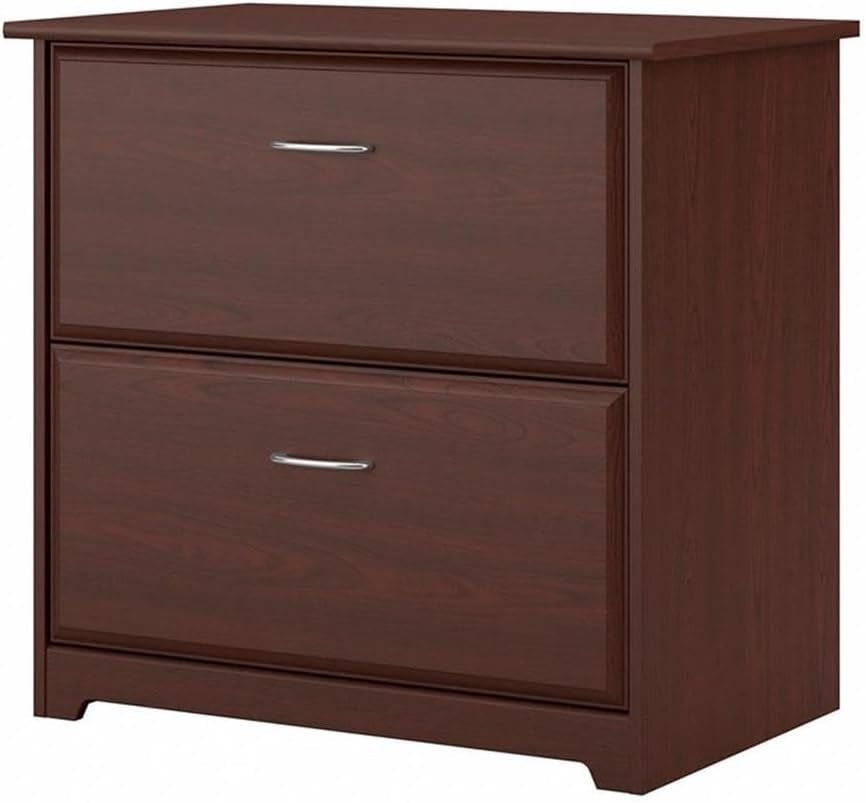 Bush Furniture Cabot 2 Drawer Lateral File Cabinet in Harvest Cherry, Home Office Chest for Letter, Legal, and A4-Size Document Storage