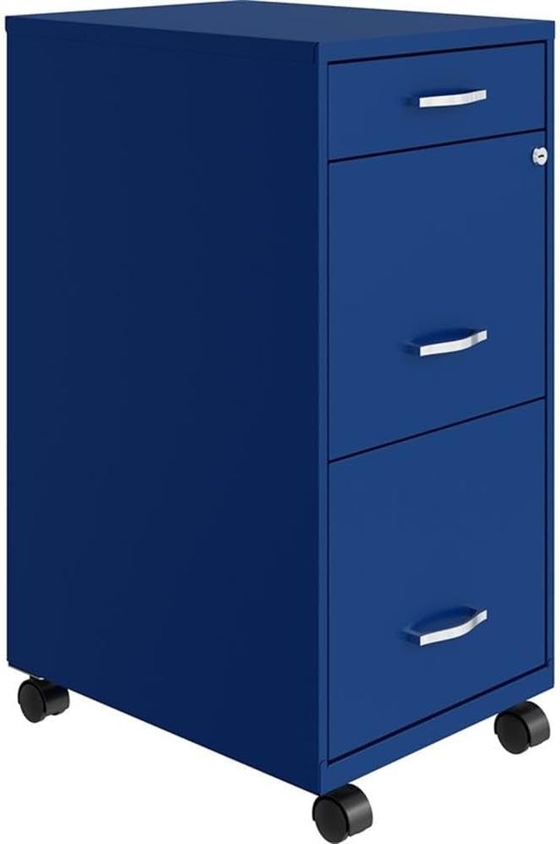 3 Drawers 29.52&quot; Vertical Blue Metal Filing Cabinet