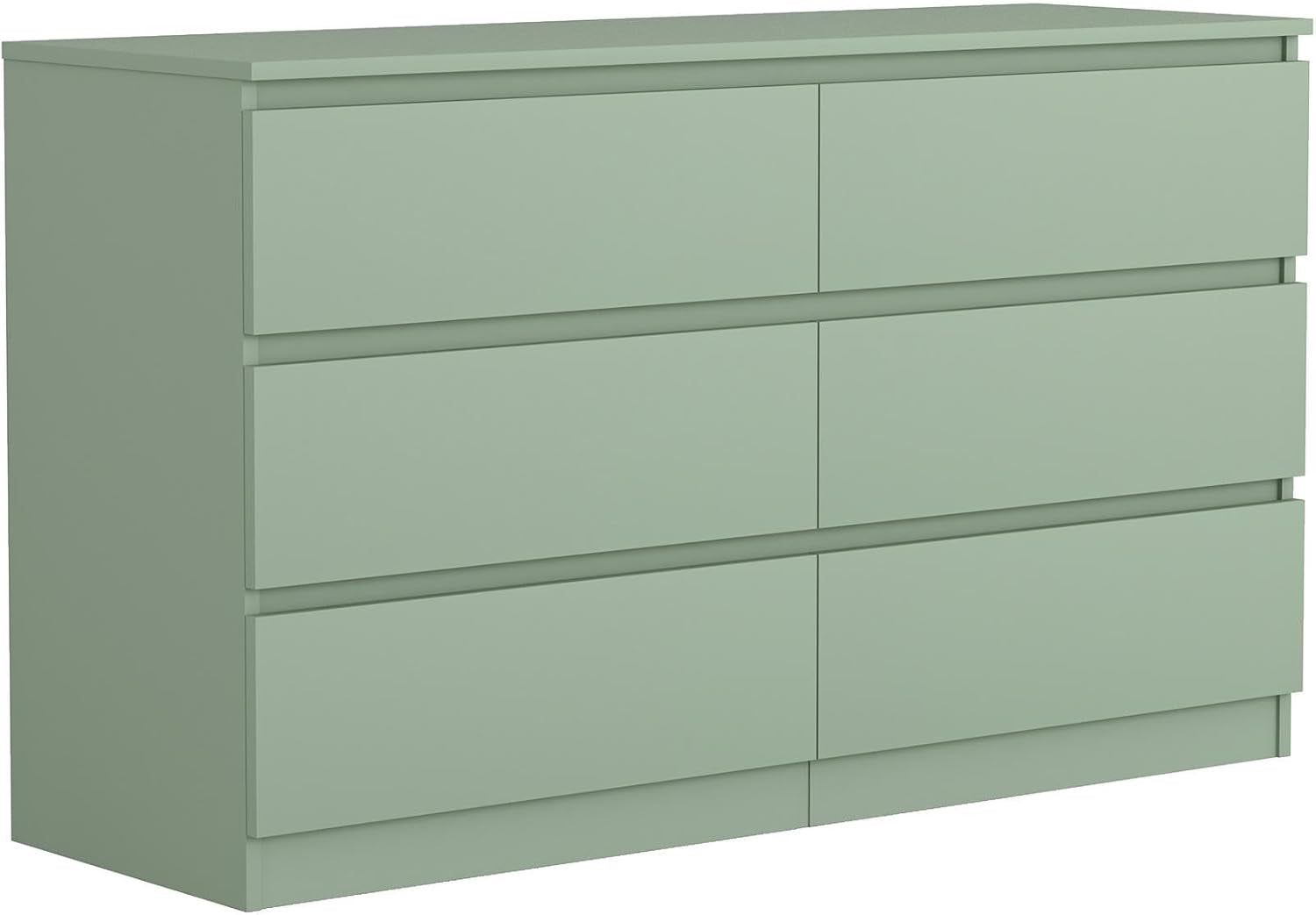 Dresser for Bedroom,Modern 6 Drawer Dresser with Deep Drawer,Storage Chest of Drawer,Wood Bedroom Dresser with Handle Free Design,Tv Stand Dresser for Living Room