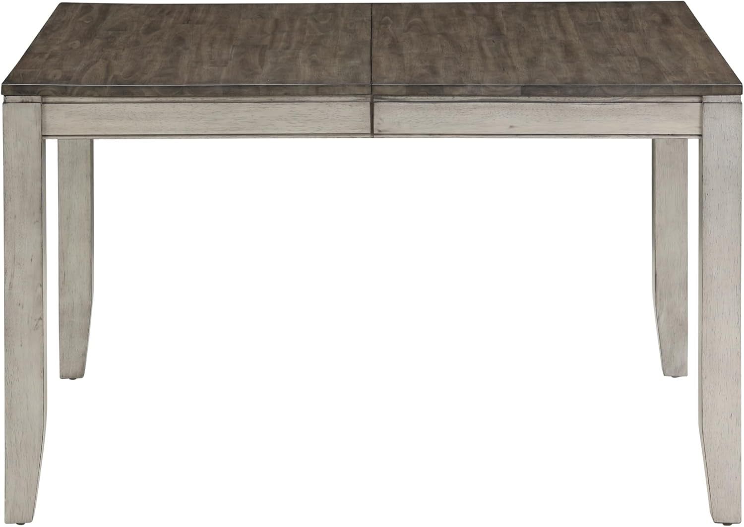 Furniture Abacus Rectangular Dining Table, 48&quot;-60&quot; Table W/ 12&quot; Butterfly Leaf Extention, Seats up to 6, Kitchen/Dining/Living Room, Asian Hardwood Solids, 36&quot; D X 48&quot; W X 30&quot; H, Gray