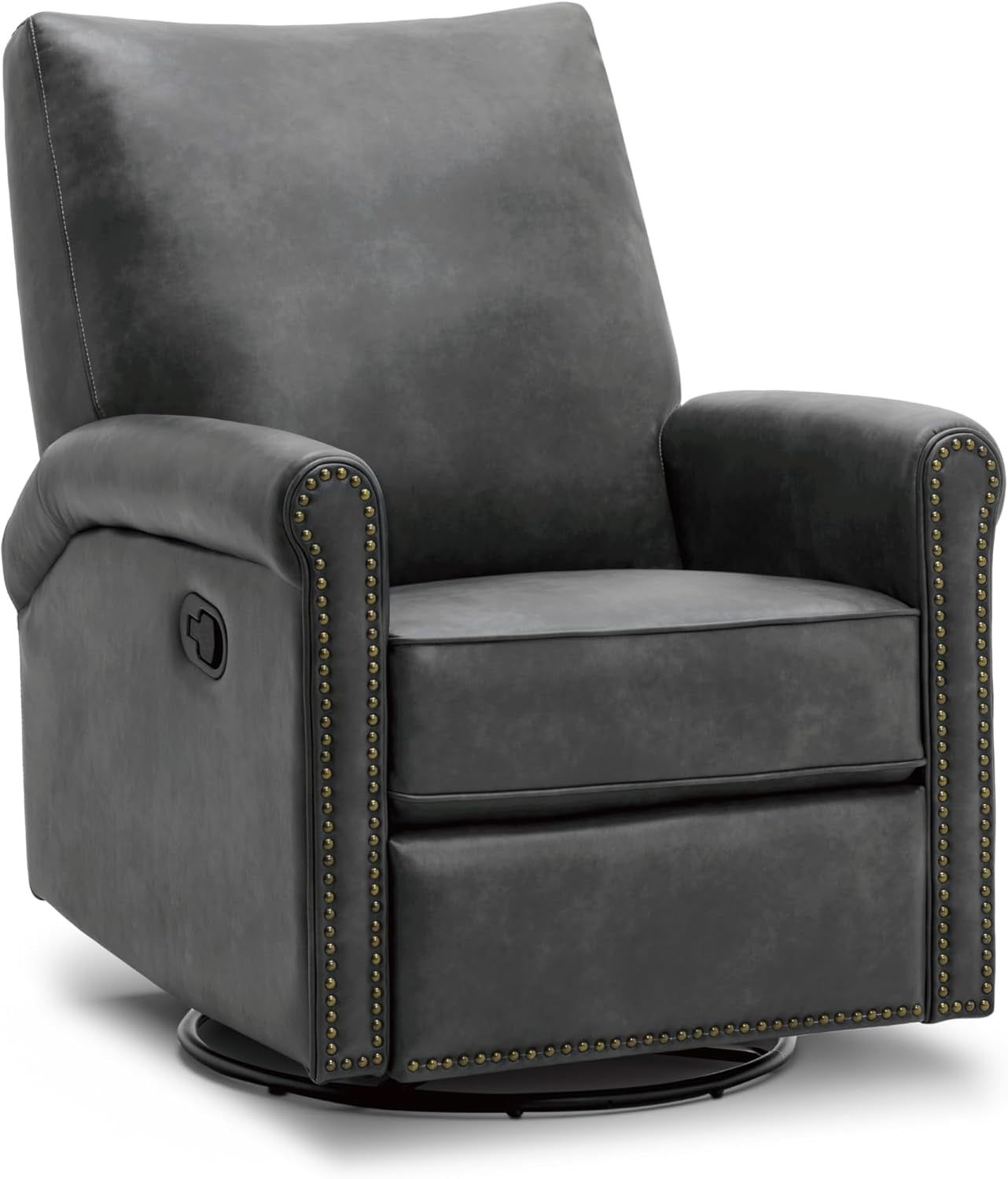 Large Leather Recliner Chair Faux Swivel Rocker for Adults Manual Sofa for Living Room Bedroom Home Theater Seating
