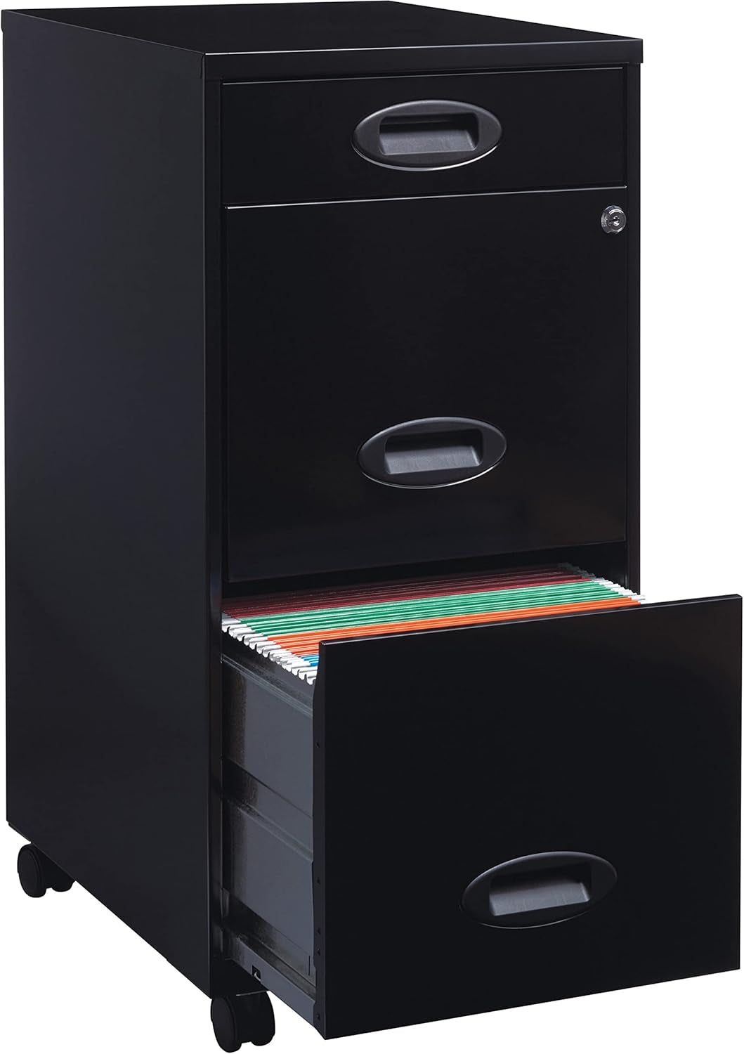 LYS SOHO 18&quot; 3-Drawer File Cabinet, Black