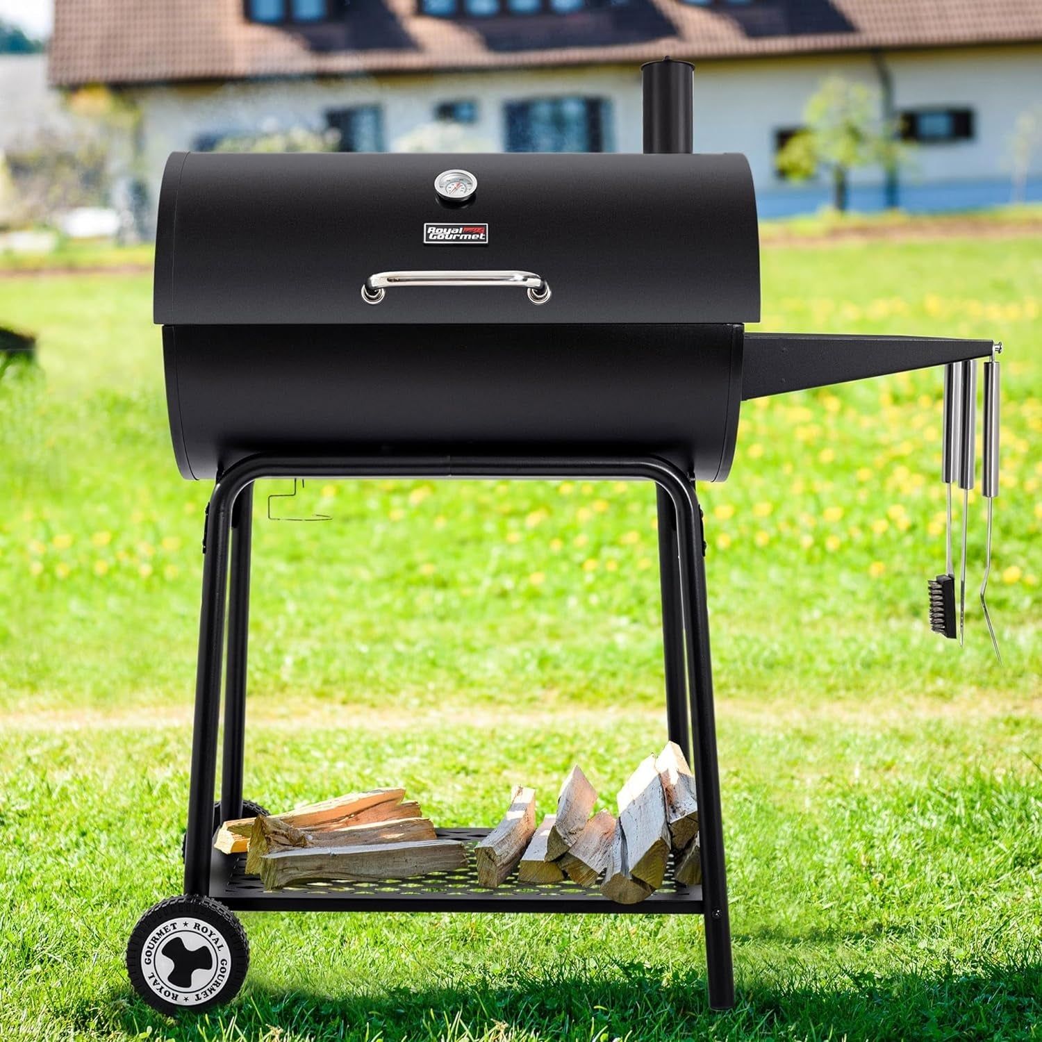 30 Inch Barrel Charcoal Grill: 627 Inch, Outdoor BBQ
