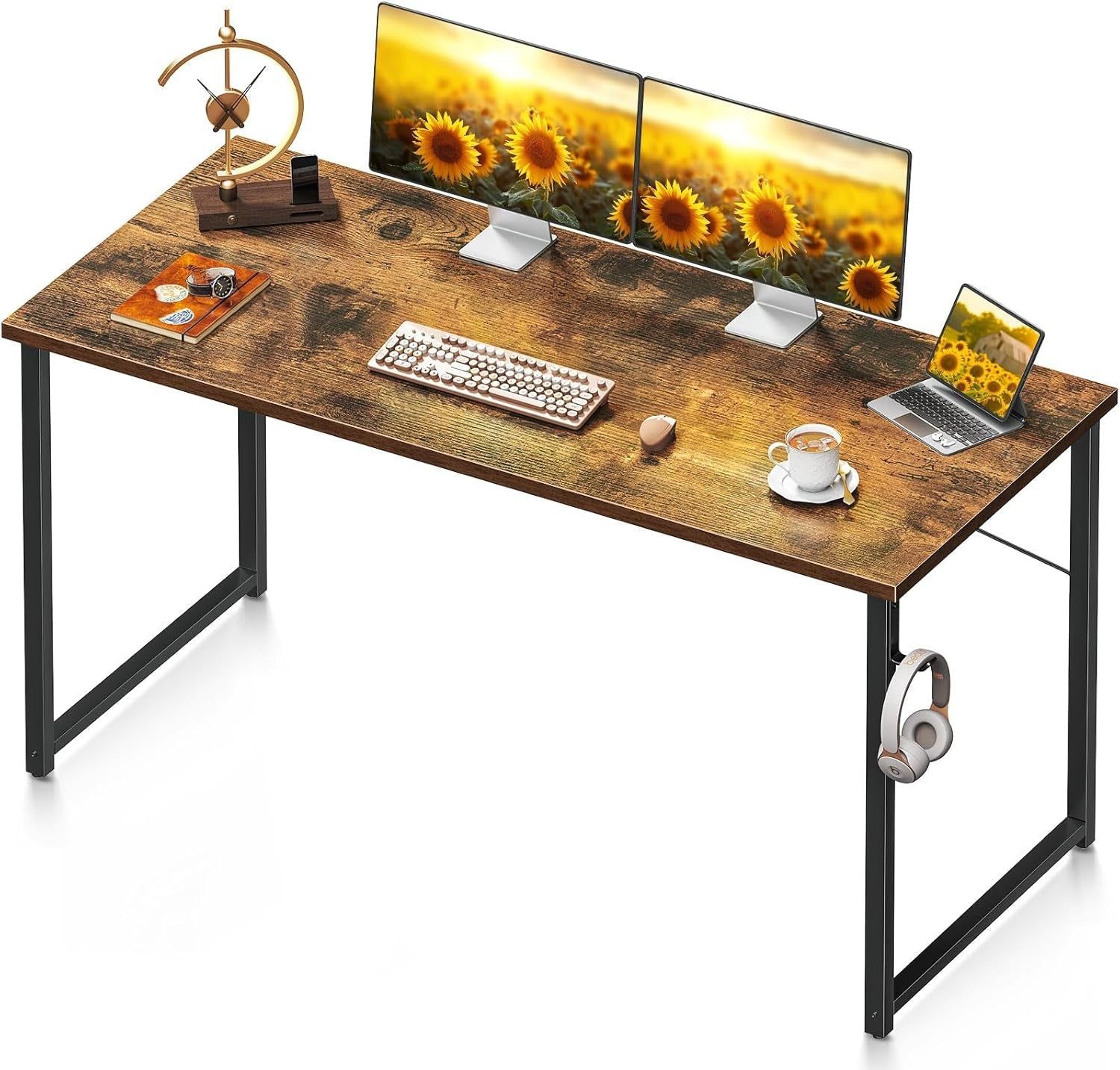54 Inch Computer Desk, Modern Simple Style Desk for Home Office, Study Student Writing Desk, Vintage