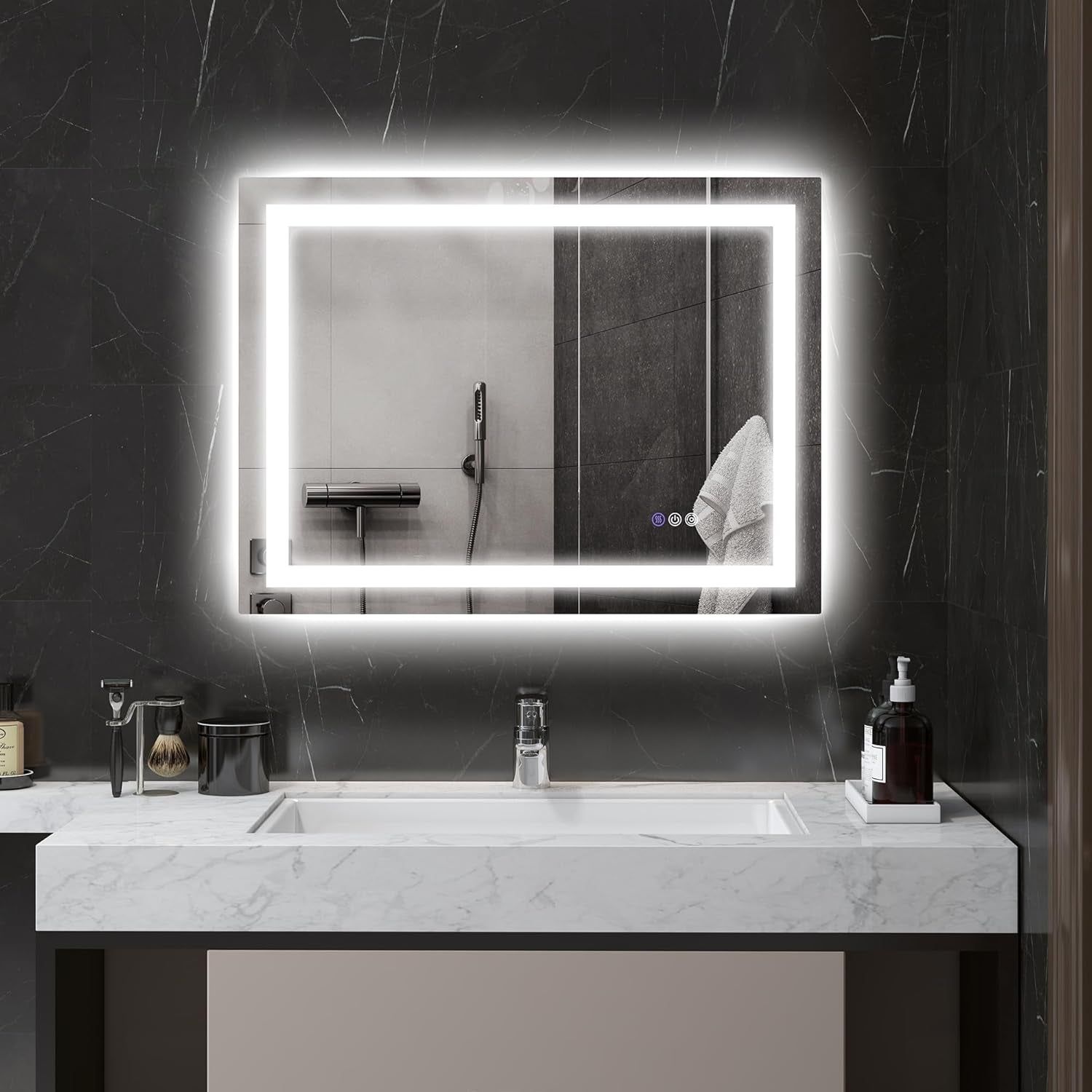 32&quot;x24&quot; LED Bathroom Mirror Backlit, Anti-Fog, Dimmable