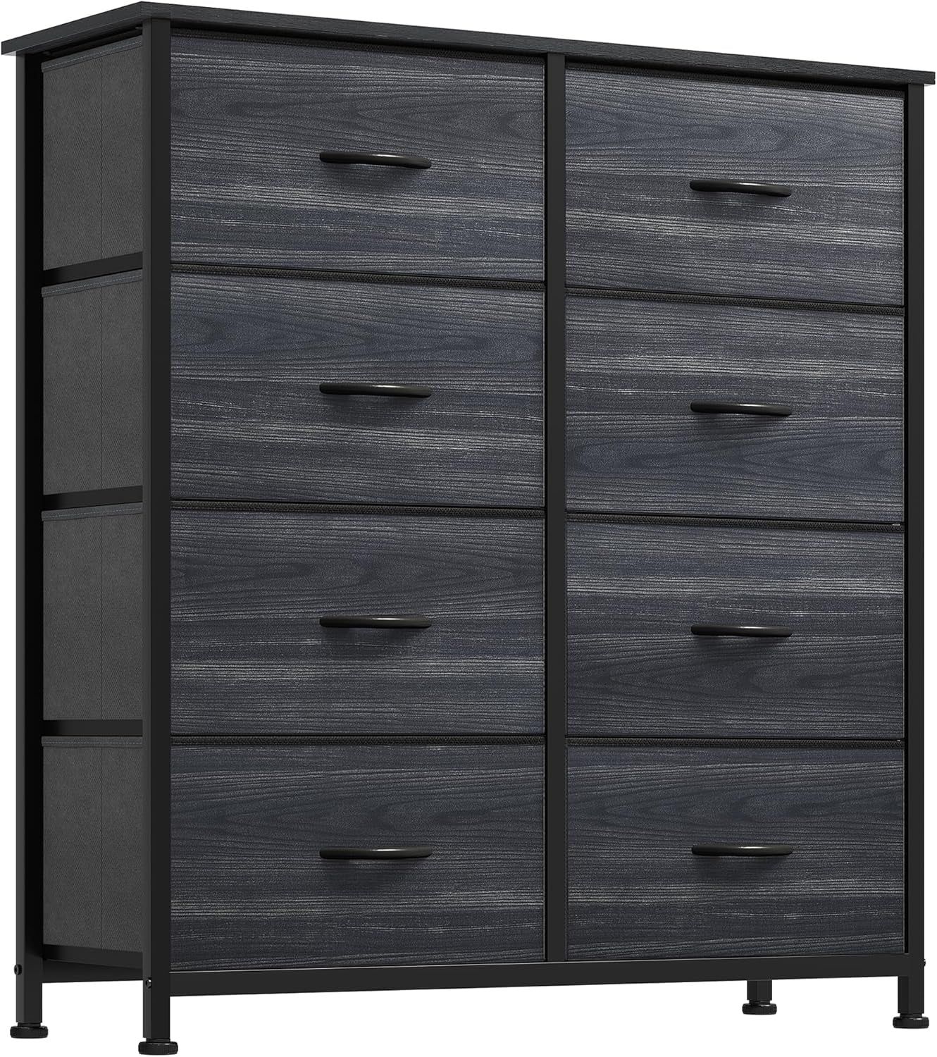 Dresser with 8 Drawers - Fabric Storage Tower, Organizer Unit for Bedroom, Hallway, Closets - Sturdy Steel Frame, Wooden Top &amp; Easy Pull Fabric Bins