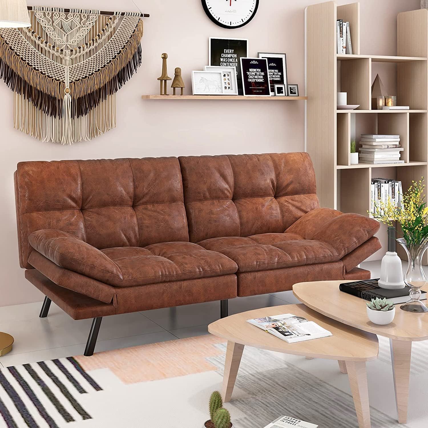Memory Foam Futon Sofa Bed for Small Spaces