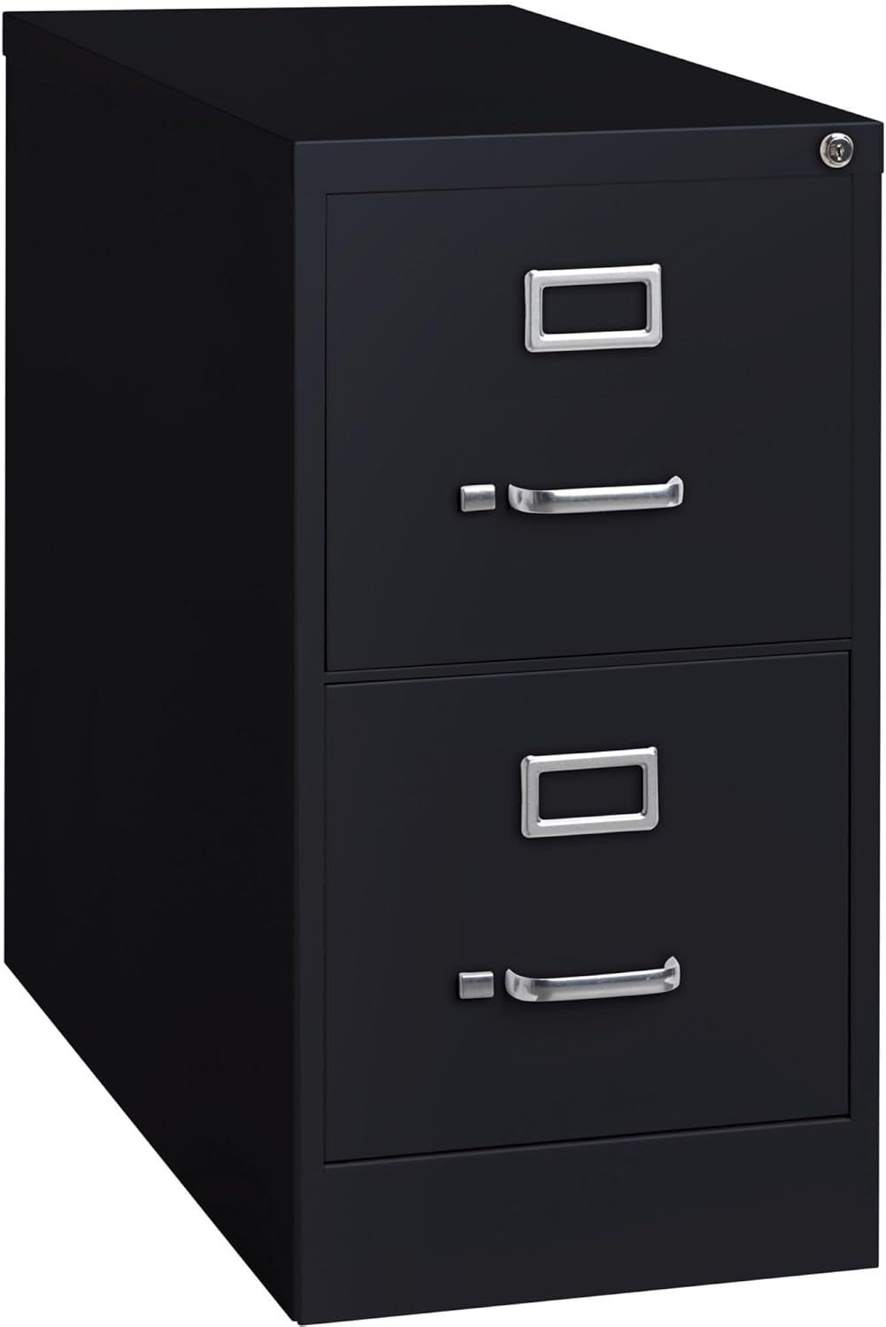 2-Drawer Vertical File with Lock, 15 by 26-1/2 by 28-3/8-Inch, Black
