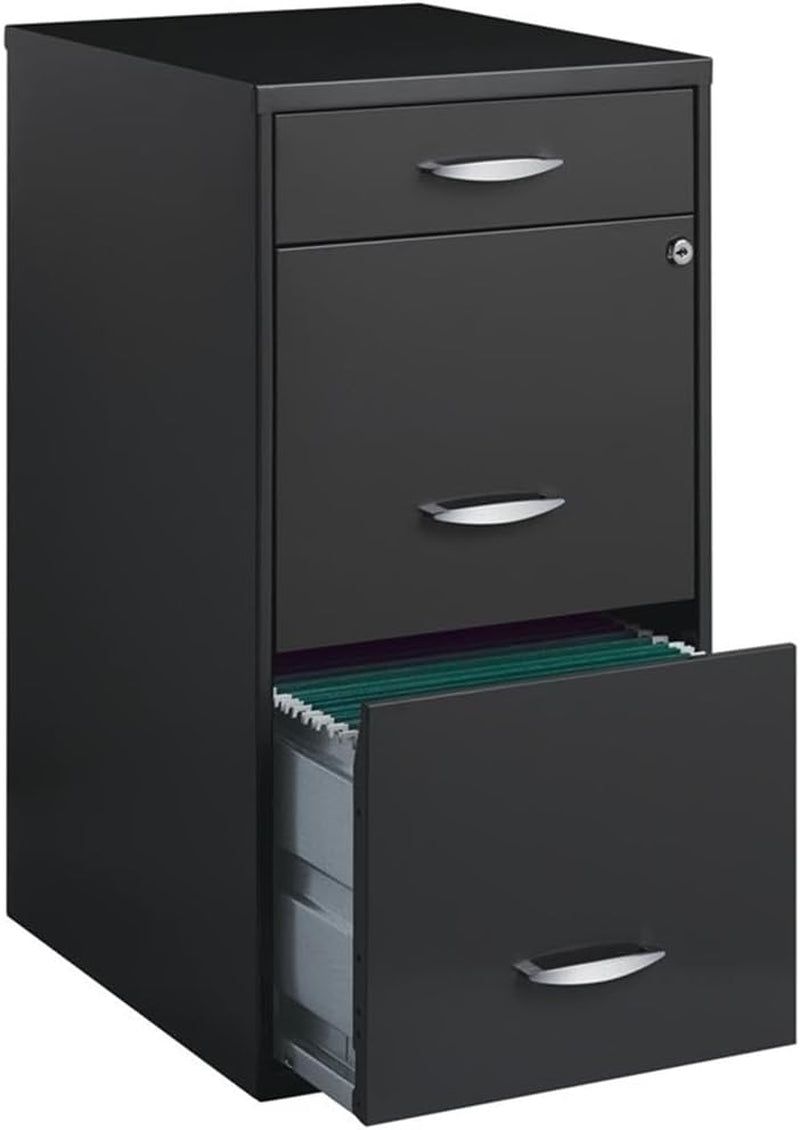 3 Drawers 27.32&quot; Vertical Charcoal Metal Filing Cabinet Lockable Pre-Assembled Stationary Letter Size for Home, Office