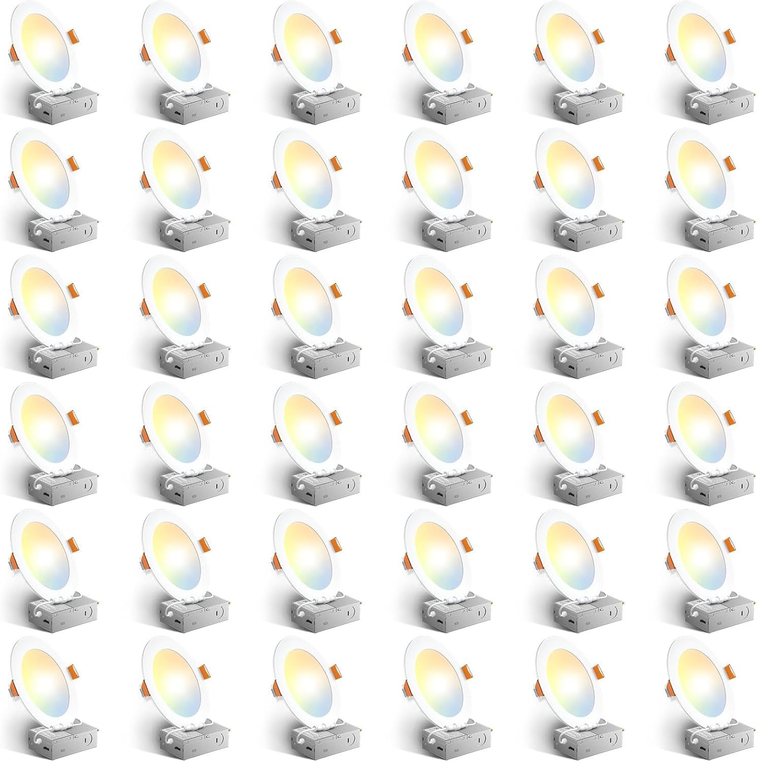 36-Pack 6&quot; 5CCT Slim LED Recessed Lights