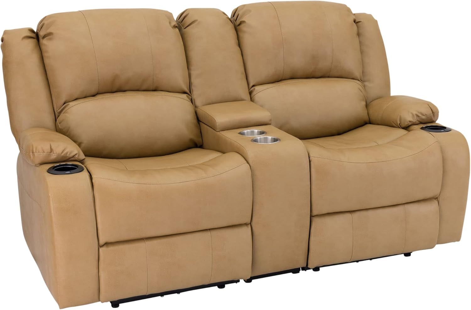 Charles 67&quot; Powered Double RV Wall Hugger Recliner Sofa RV Loveseat with Upgraded 2023 Fabric (Toffee)
