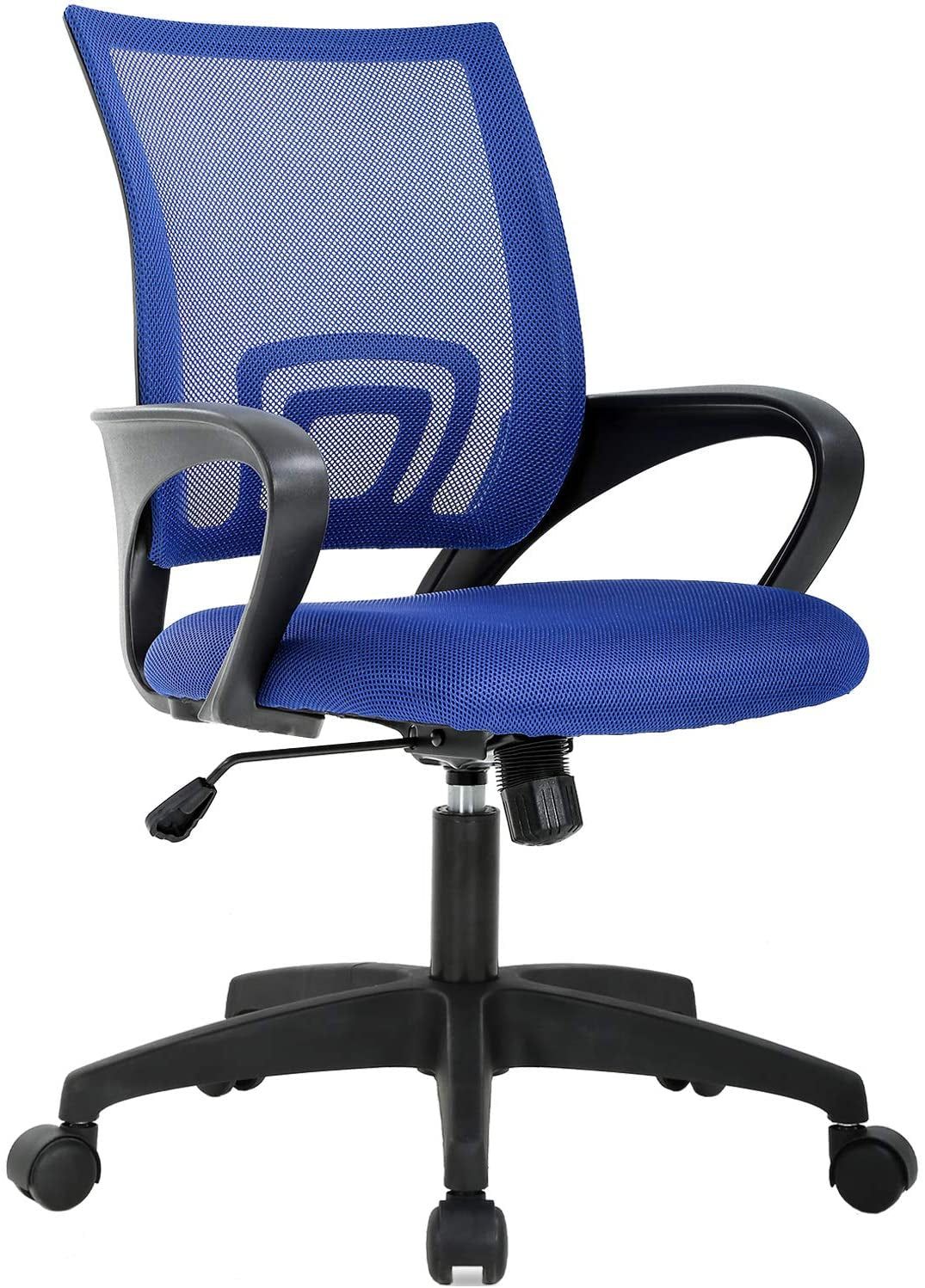 Office Chair Desk Chair Mesh Computer Chair with Lumbar Support Modern Executive Adjustable Chair Task Rolling Swivel Ergonomic Chair for Women Adults(Blue)