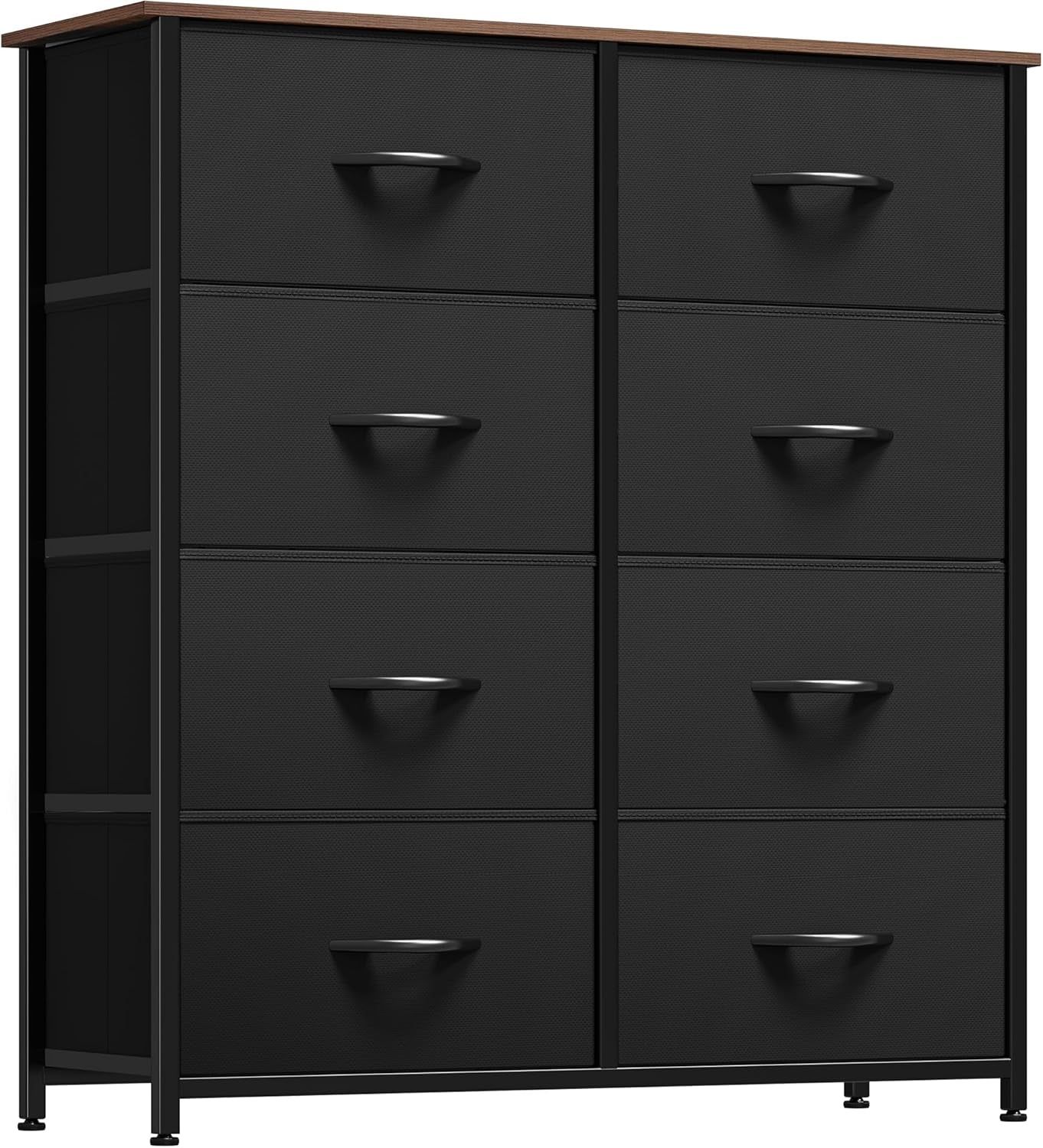 Dresser with 8 Drawers, Tall Storage Dresser with 8 Drawers, Black Dresser &amp; Chest of Drawers, Storage Drawer Organizer for Closet, Bedroom, Living Room