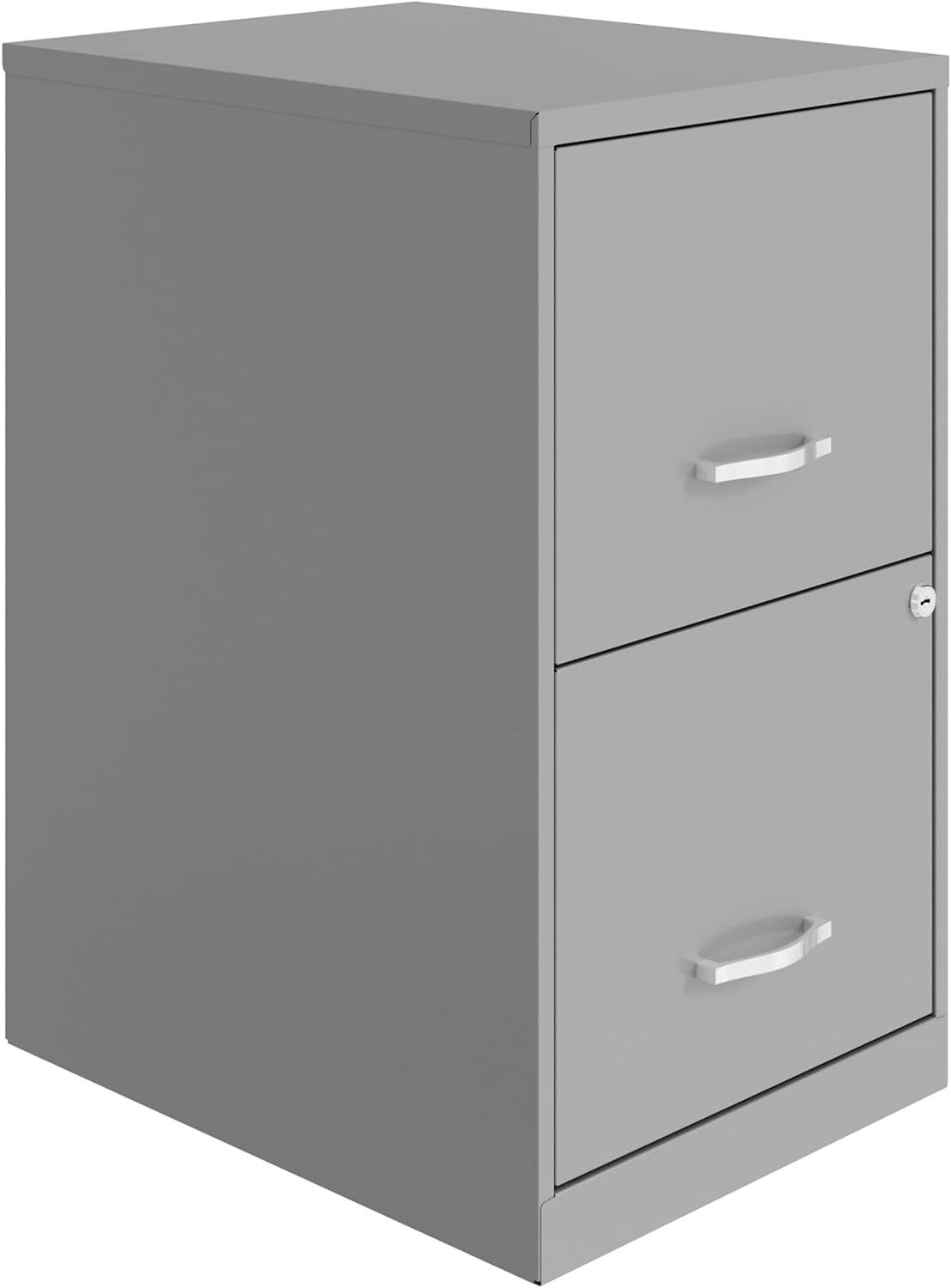 2-Drawer File Cabinet, 14.2&quot; X 18&quot; X 24.5&quot;, Silver