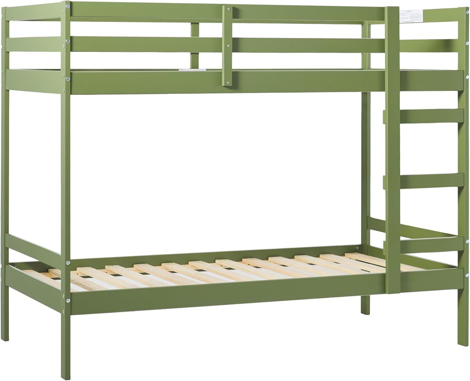 Modern Twin-Size Children&#39;S Bed Frame Bedroom, Twin-Size, Olive Green