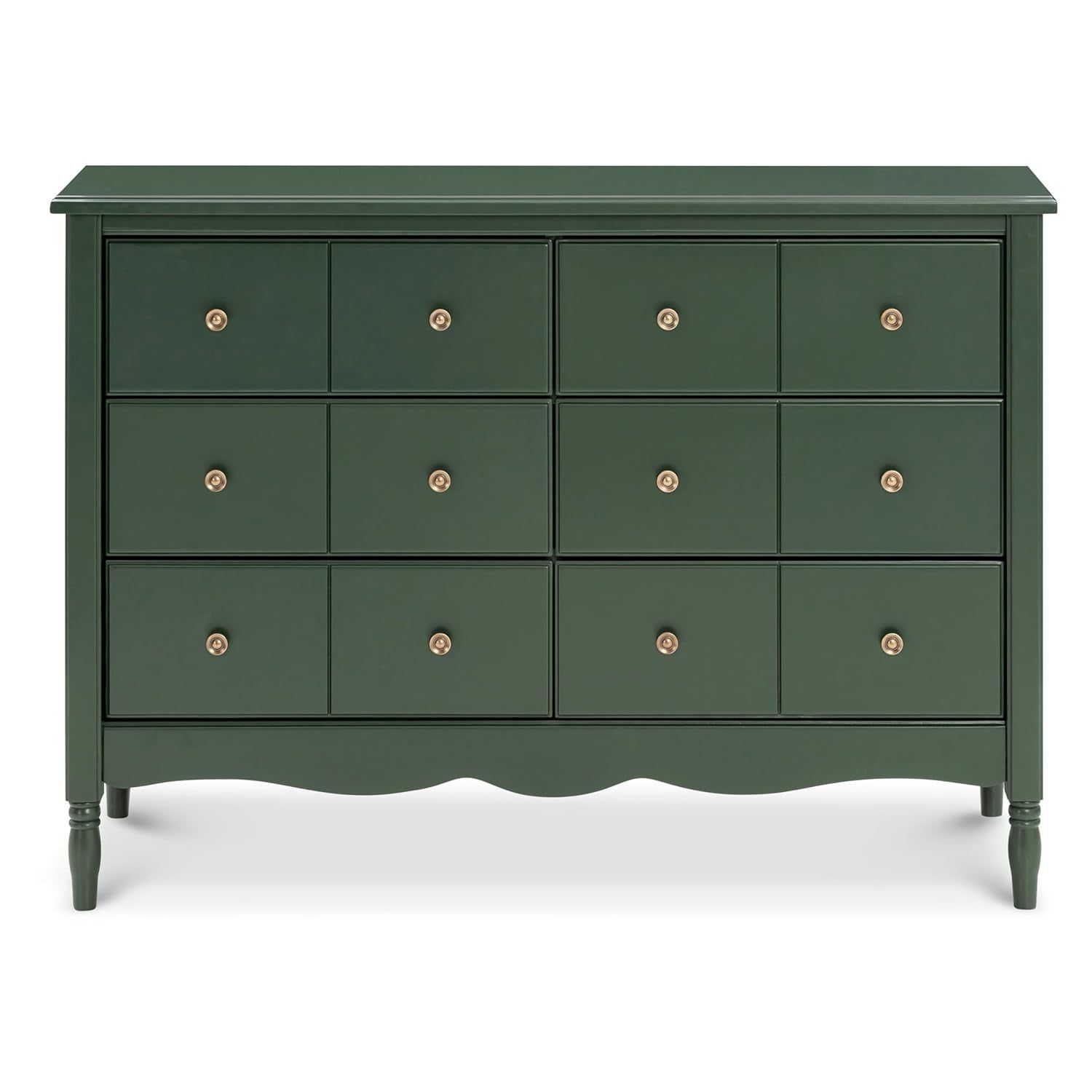 Liberty 6-Drawer Assembled Dresser in Forest Green | 2 Sets of Knobs